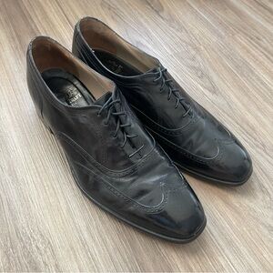 Vintage Johnston & Murphy Aristocraft Black Wingtip Oxfords Men’s 10.5 D USA